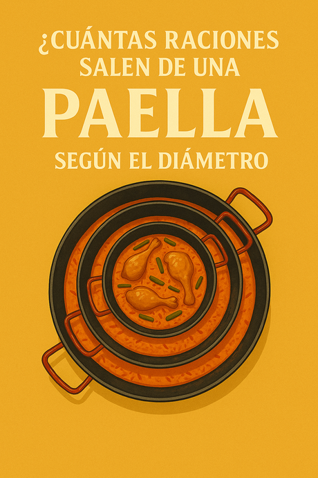 ¿Cuántas raciones salen de una paella según el diámetro?