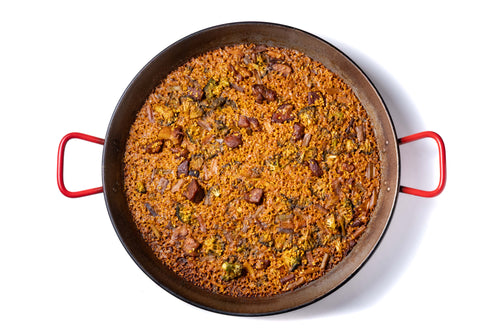 ARROZ DE SECRETO, BROCOLI Y AJOS TIERNOS